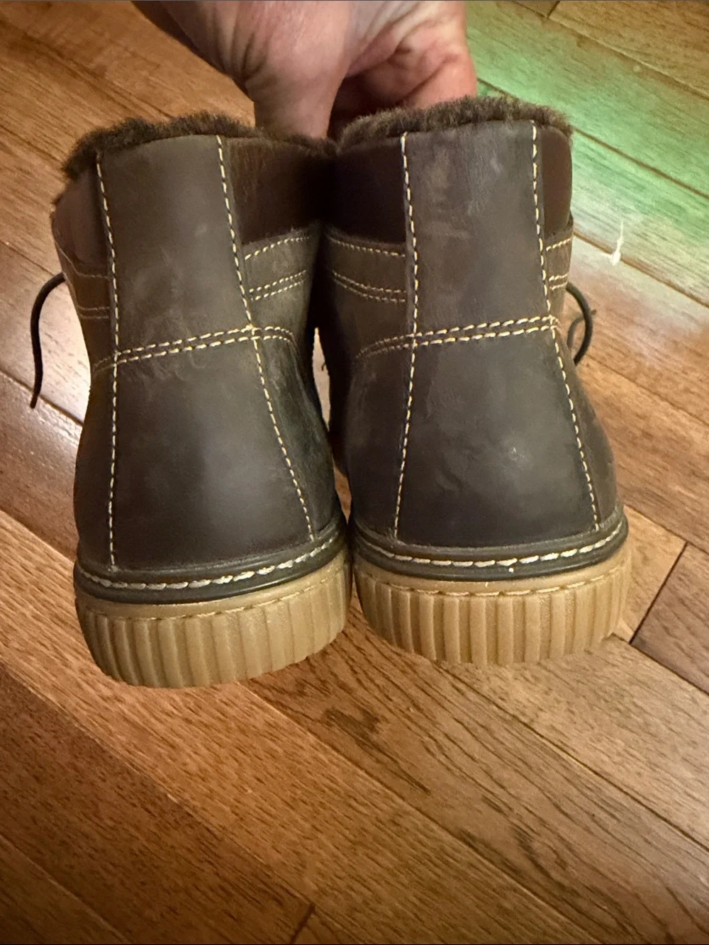 Johnston & Murphy Wallace Genuine Shearling Chukka Boot US 11 Brown Lace Up Boot
